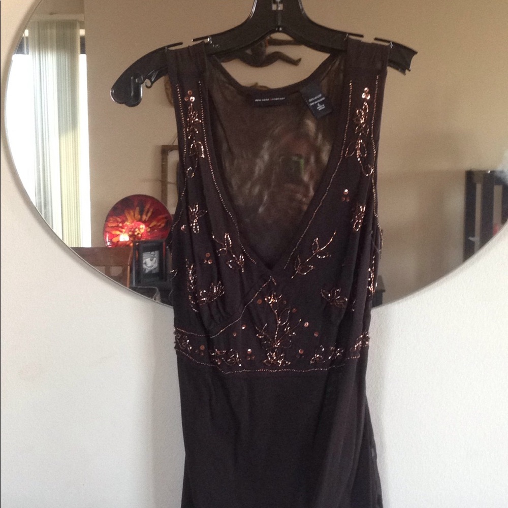 Brown sequin top